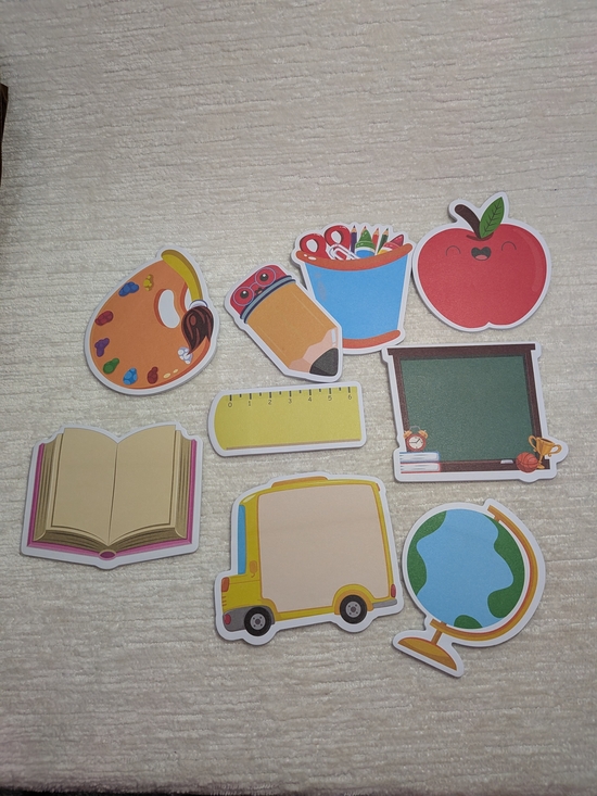Other - Notepads School-Themed Set Of 9 - Colorful Classroom Icons Each Pad 20 Sheets
